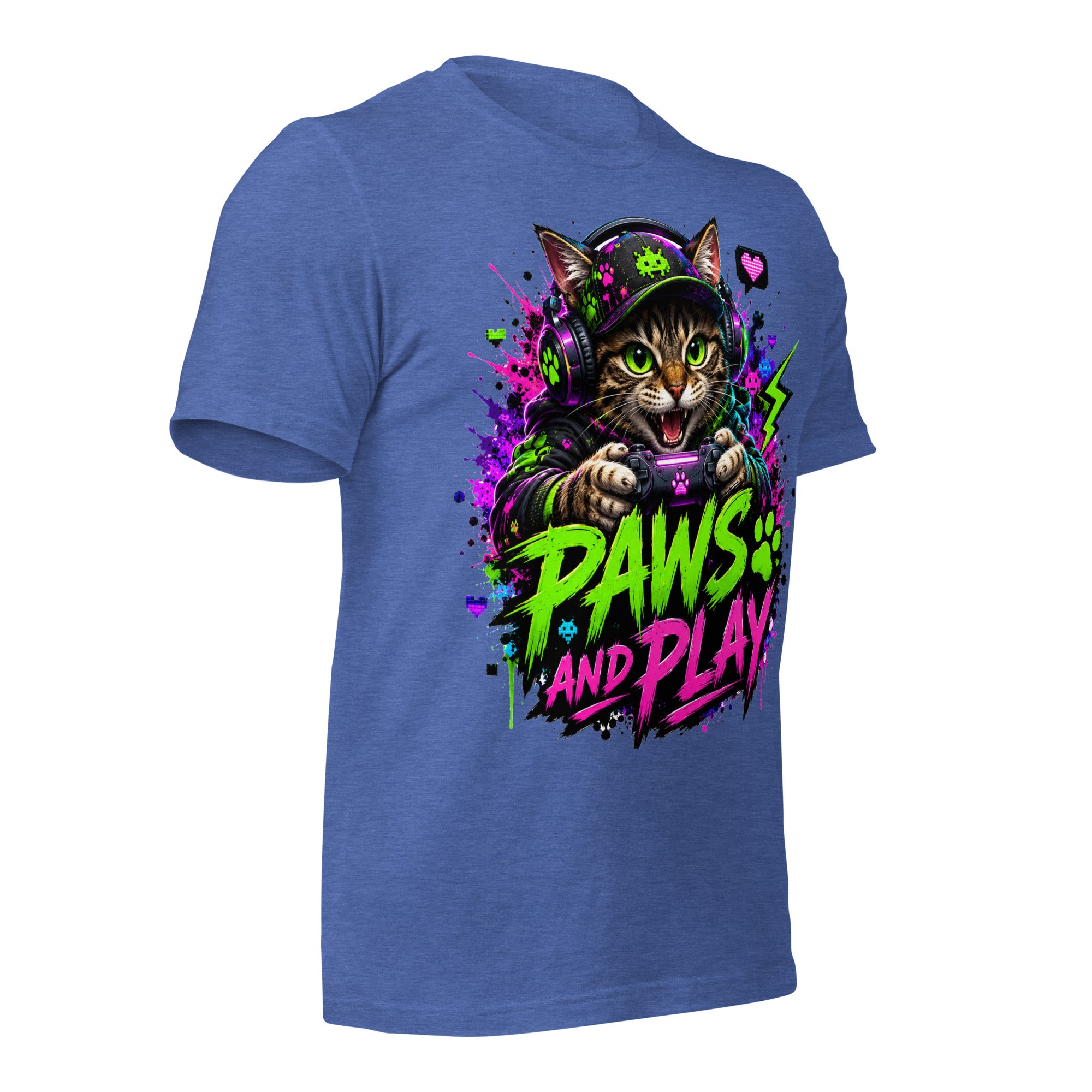 Paws and Play Cat Gamer Shirt | Gaming Cat Tee – Chaotic Evil Apparel